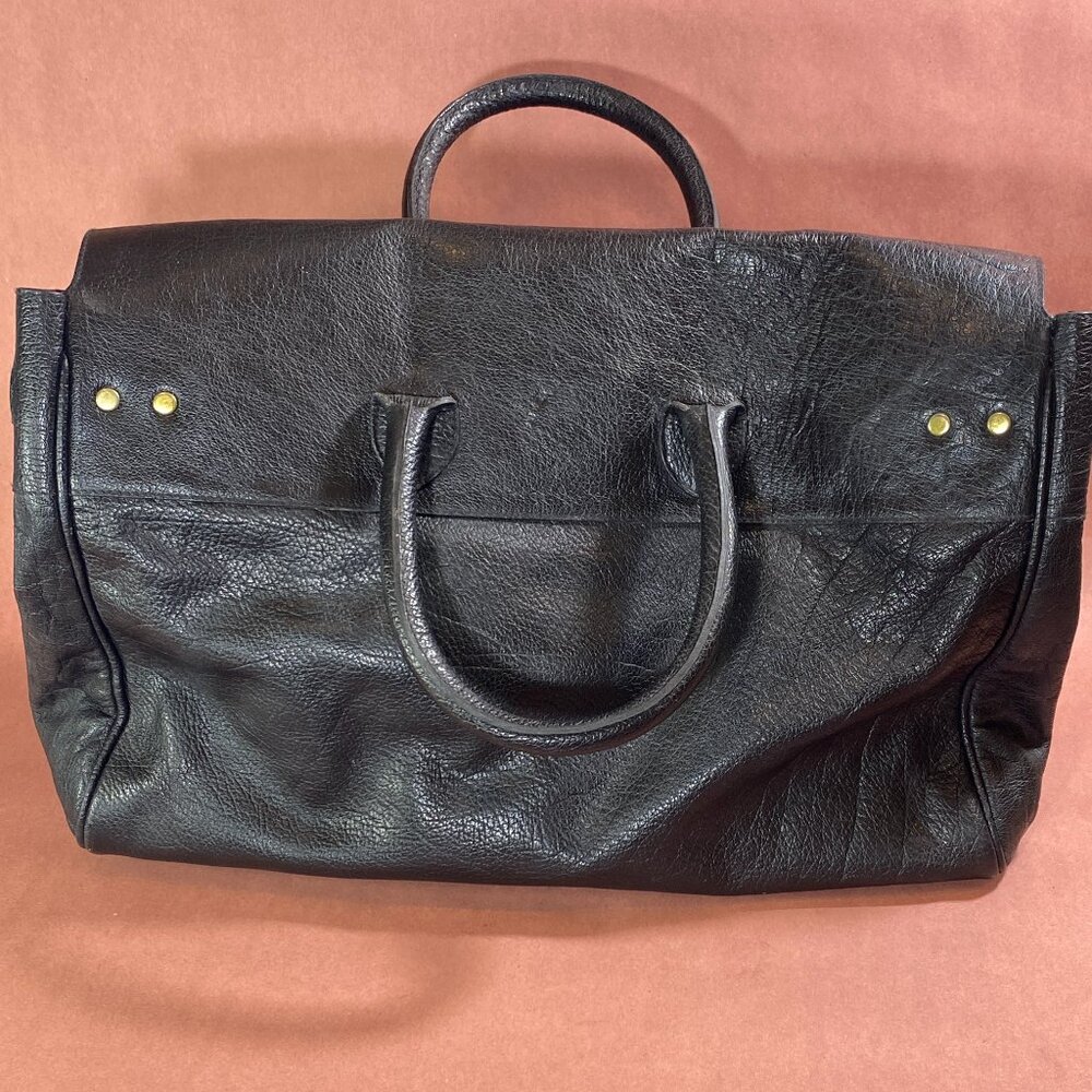 Vintage 1993 Black Leather Weekend Bag by the legendary Mac Douglas - Picture 4 of 9